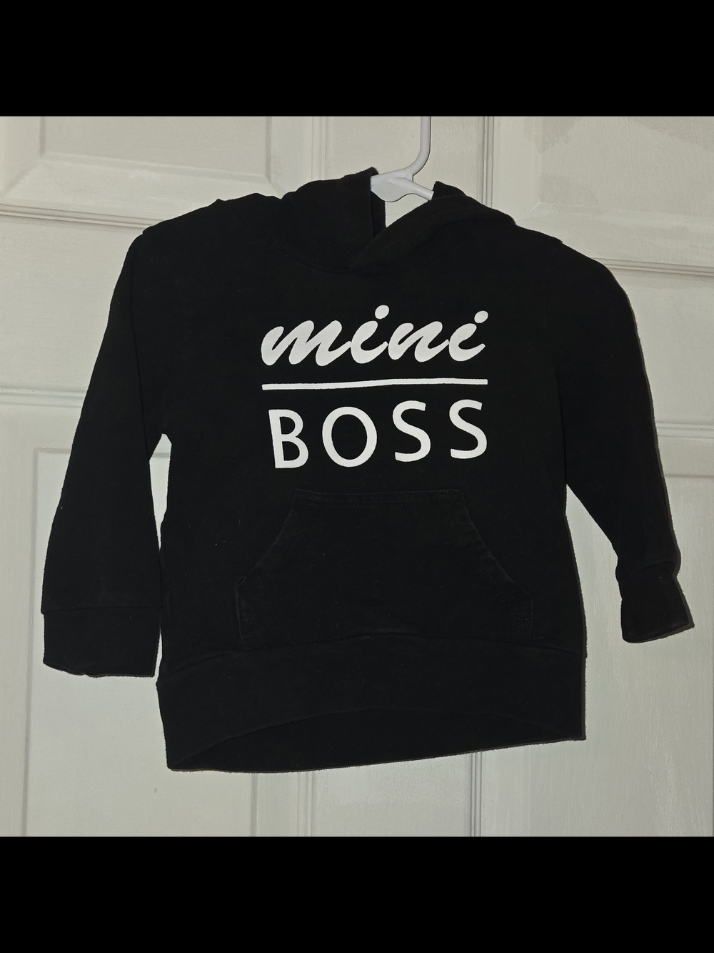 Mini Boss Black Kids Pullover Hoodie SZ 12M